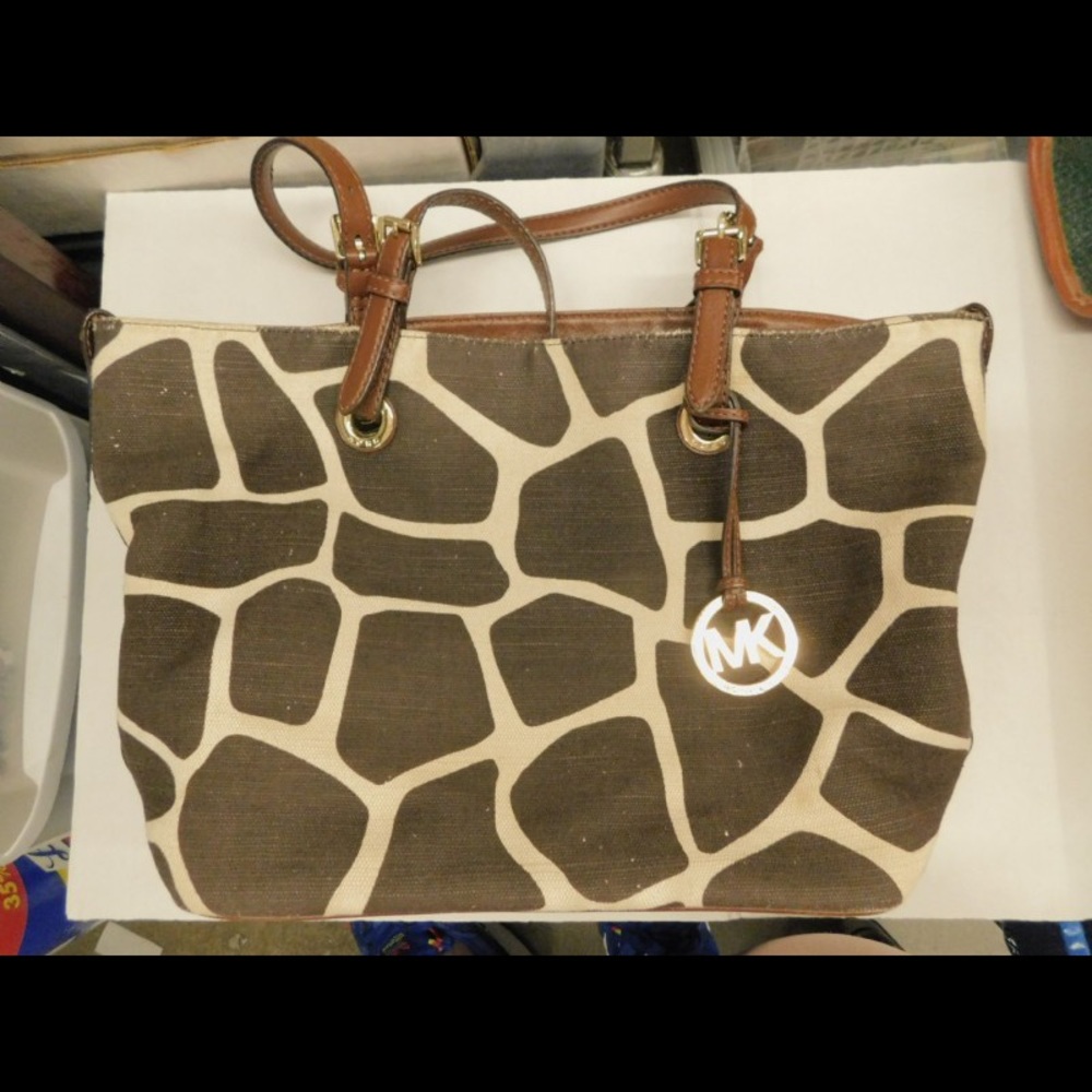 Michael Kors Animal Print Handbag Purse with COA